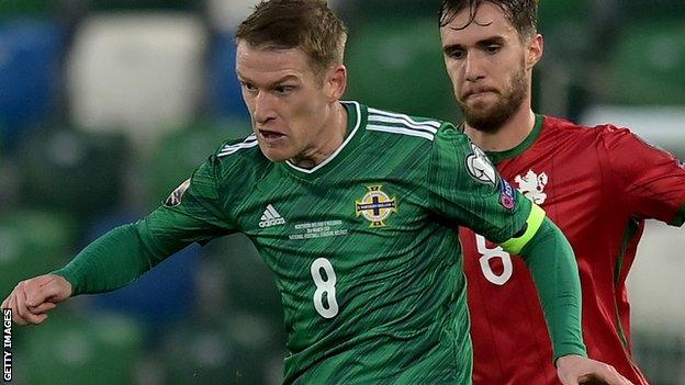 Captain Steven Davis breaks the British international caps record with a 126th cap for Northern Ireland