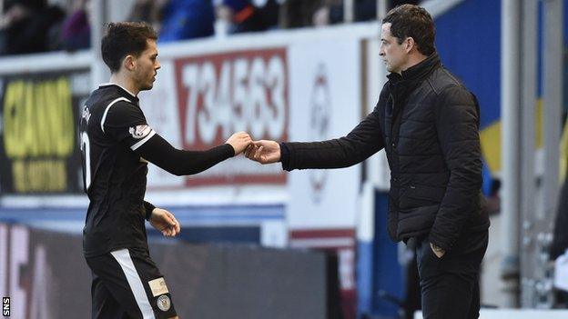 St Mirren winger Lewis Morgan and St Mirren manager Jack Ross