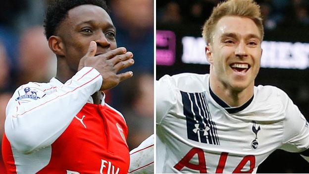 Arsenal striker Danny Welbeck and Tottenham Hotspur midfielder Christian Eriksen