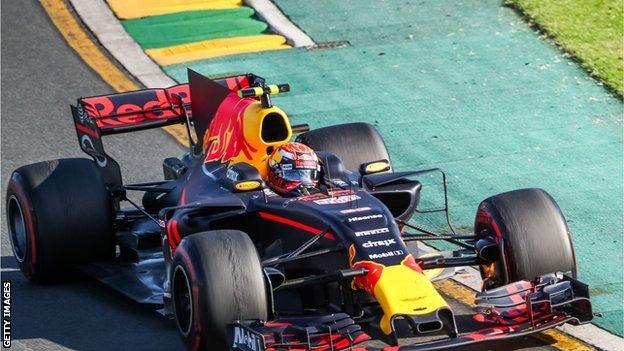 Daniel Ricciardo racing in the Australian GP