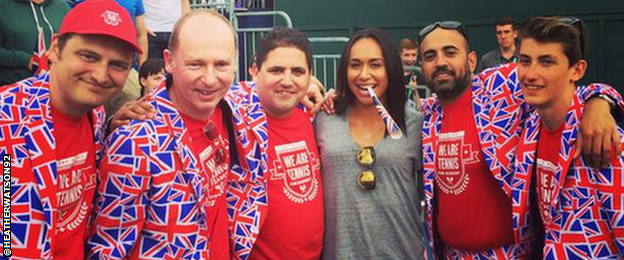 Heather Watson with the Davis Cup crowd