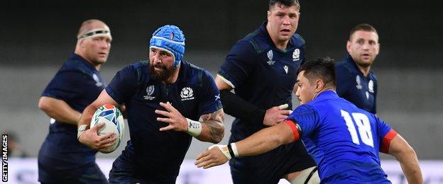 Blade Thomson playing for Scotland against Samoa