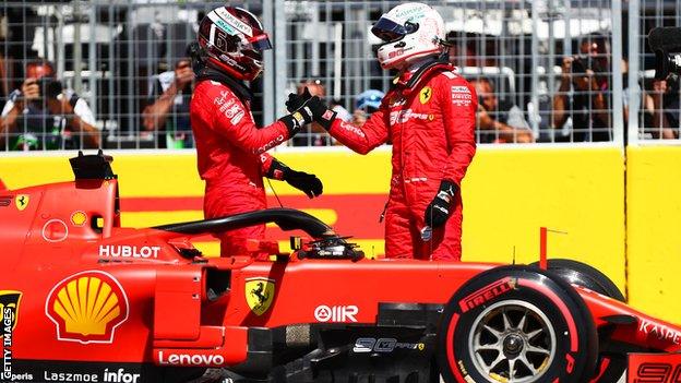 Charles Leclerc and Sebastian Vettel