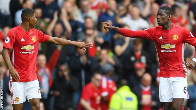 Marcus Rashford and Paul Pogba