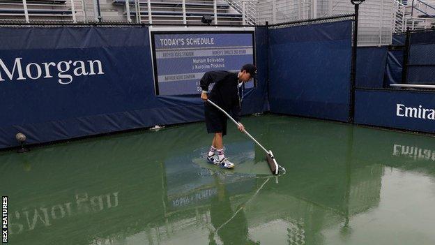 Rain at Flushing Meadows on day three