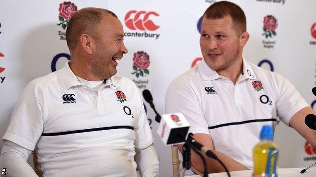 Eddie Jones and Dylan Hartley