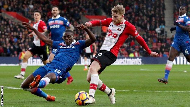 Josh Sims in action for Southampton