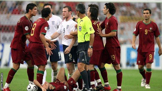 Wayne Rooney is sent off at the the 2006 World Cup