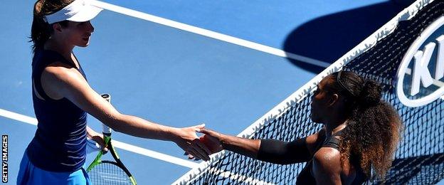 Johanna Konta and Serena Williams