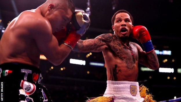 Gervonta Davis punches his opponent