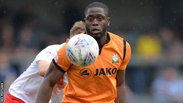 John Akinde in action for Barnet