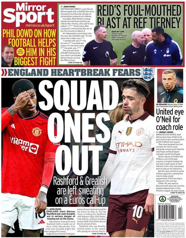The Mirror back page