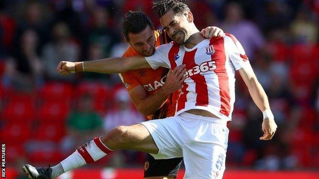 Stoke's summer signing Mario Vrancic, who missed a penalty in the Potters' last home game, finally registered his first goal for the club