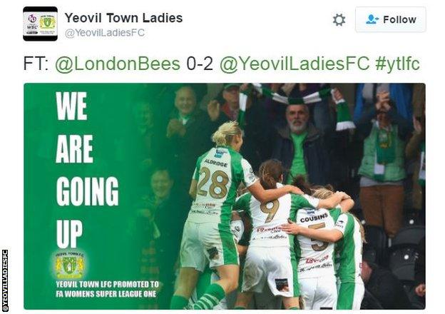 Yeovil Town Ladies tweet