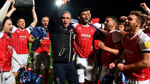 Michael Duff celebrates with his team