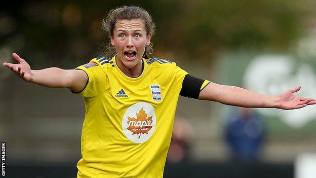 Charlie Wellings in action for Birmingham City Women