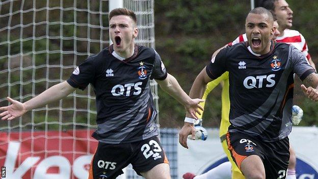 Kilmarnock's Greg Kiltie (left) celebrates