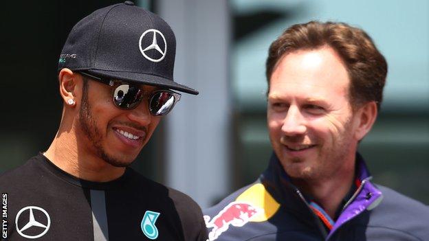 Lewis Hamilton and Christian Horner