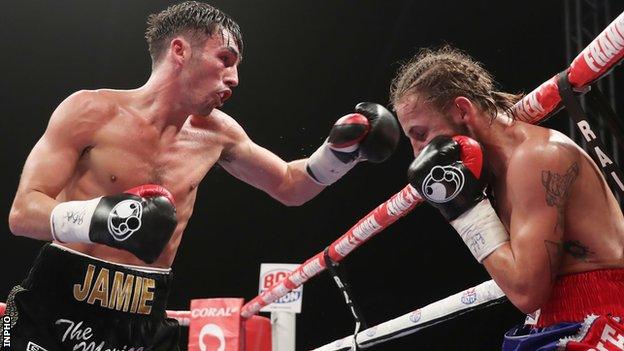 Jamie Conlan lands a punch during his victory over David Koos last month