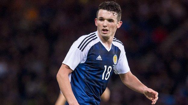 John McGinn made his Scotland debut against Denmark in March