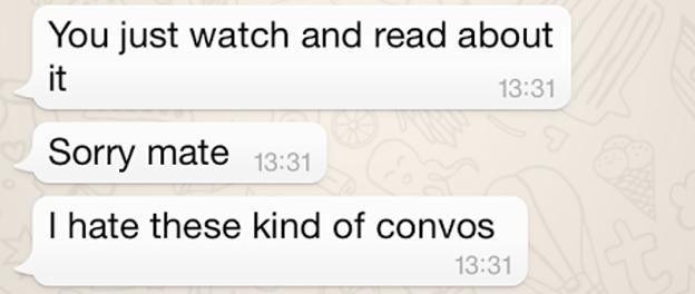 Screen grab of conversation