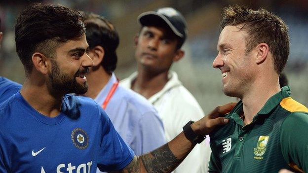 India's Virat Kohli and South Africa's AB de Villiers