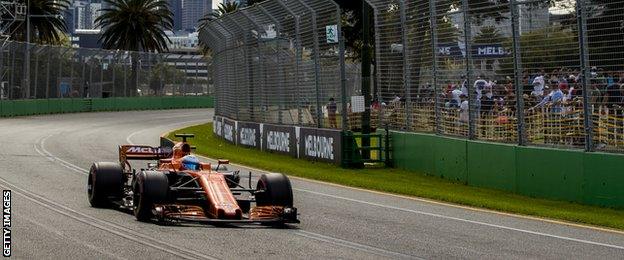 Fernando Alonso's McLaren-Honda during the Australia GP