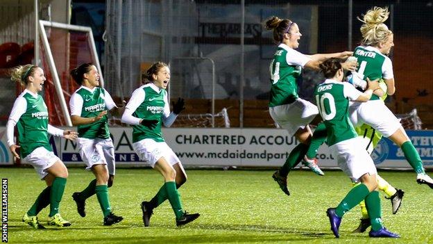 Hibs celebrate