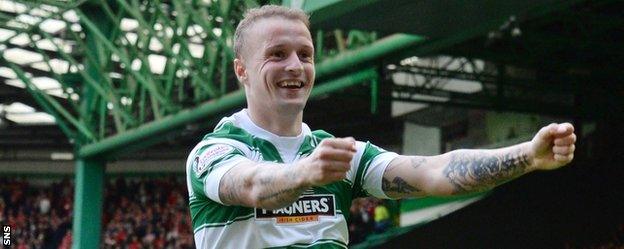 Celtic striker Leigh Griffiths celebrates