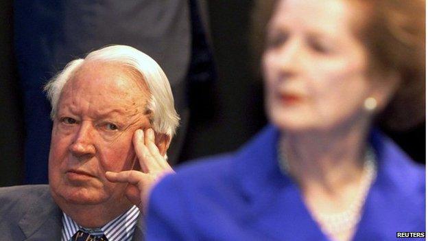 Sir Edward Heath and Margaret Thatcher