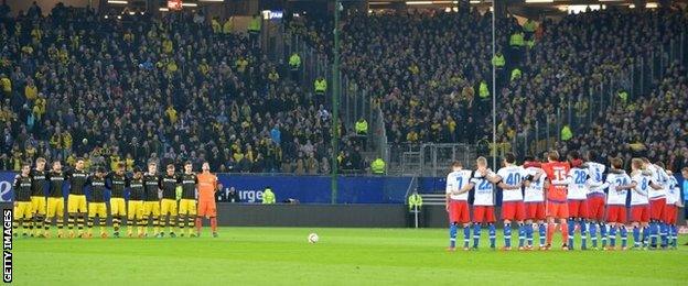 There was a minute's silence before kick-off