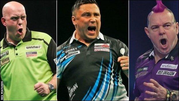 The Netherlands' Michael van Gerwen, Wales' Gerwyn Price and Scotland's Peter Wright are the main contenders for this year's PDC World Darts Championships