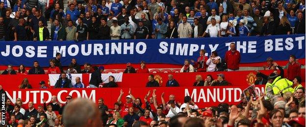 Chelsea and Manchester United fans at Old Trafford