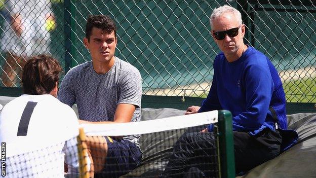 Milos Raonic and John McEnroe