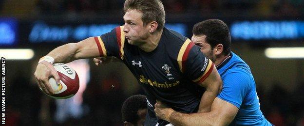 Dan Biggar in action for Wales against Italy