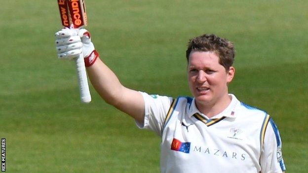 Gary Ballance reaches 100 against Hampshire