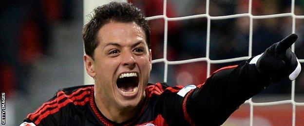 Bayer Leverkusen striker Javier Hernandez