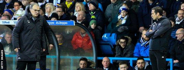 Marcelo Bielsa and Frank Lampard at Elland Road in January