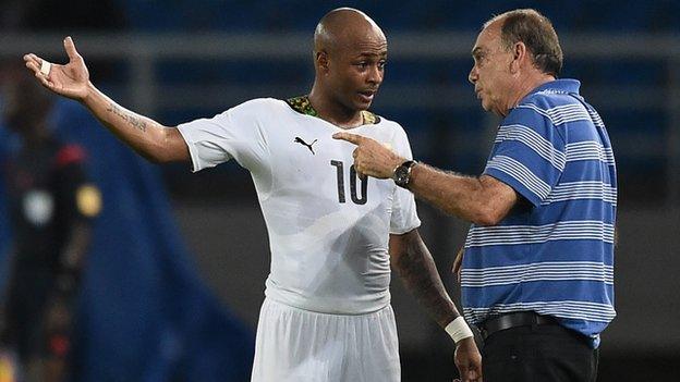 Andre Ayew and Avram Grant