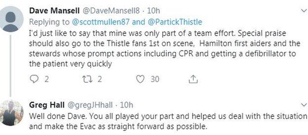 Dave Mansell reponding on Twitter