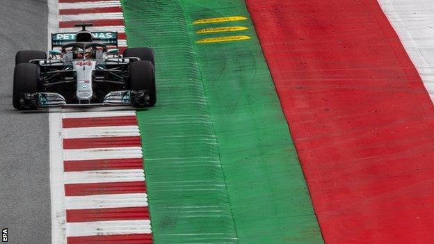 Lewis Hamilton in action at the Red Bull Ring