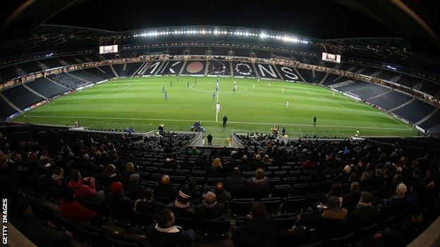 A sparsely populated Stadium:MK as Chelsea take on MK Dons