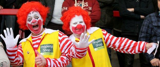 Some Accrington Stanley fans made light of the club's recent controversy surrounding fast food bonuses