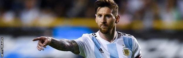 Lionel Messi in action for Argentina