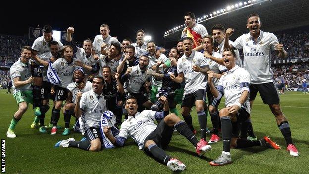 Gareth Bale was at the centre of Real Madrid's title celebrations in 2017