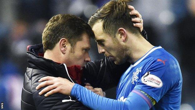 Rangers manager Graeme Murty and defender Danny Wilson