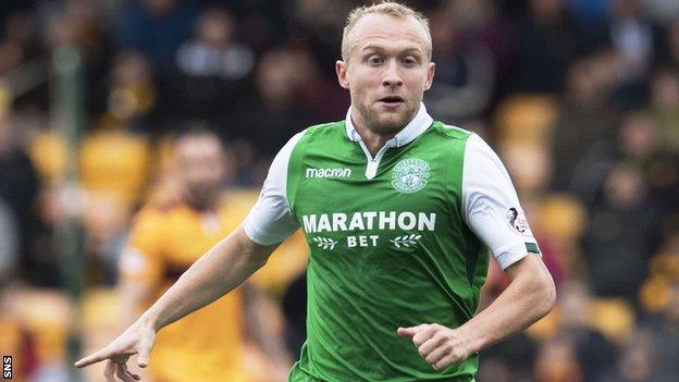 Dylan McGeouch in action for Hibs