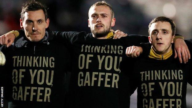 Port Vale players wore T-shirts with messages of support at Tuesday's game against Rochdale