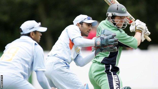 Ireland's Gary Wilson watches his shot in the 2007 against India in Belfast