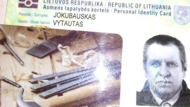 Vytautas Jokubauskas' ID card